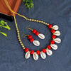 Red Color Kodi Thread Necklace Set (TRN1770RED)