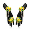 Yellow & Green Color Synthetic Rose Floral Bridal Set (TRN1771YLWGRN)